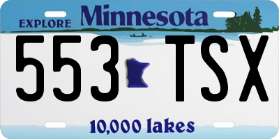 MN license plate 553TSX