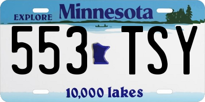 MN license plate 553TSY