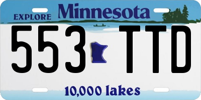 MN license plate 553TTD