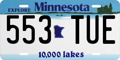 MN license plate 553TUE
