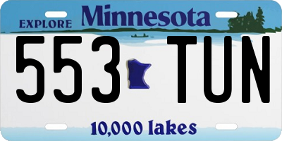 MN license plate 553TUN