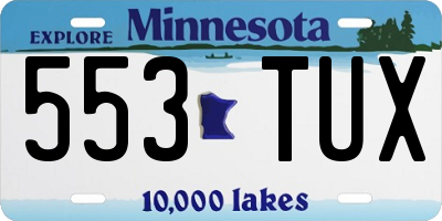 MN license plate 553TUX