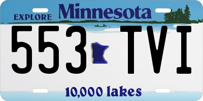 MN license plate 553TVI