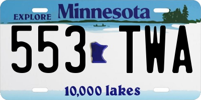 MN license plate 553TWA