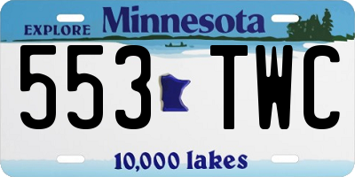 MN license plate 553TWC