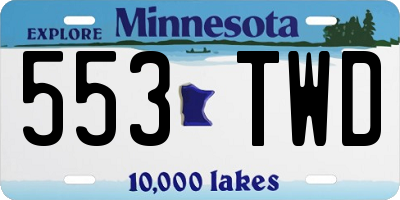 MN license plate 553TWD