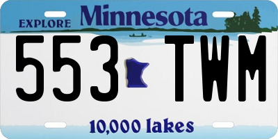 MN license plate 553TWM