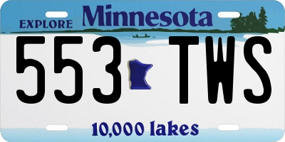 MN license plate 553TWS