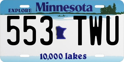 MN license plate 553TWU