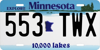 MN license plate 553TWX
