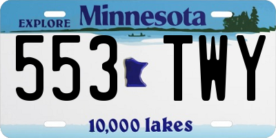 MN license plate 553TWY
