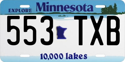 MN license plate 553TXB