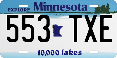MN license plate 553TXE