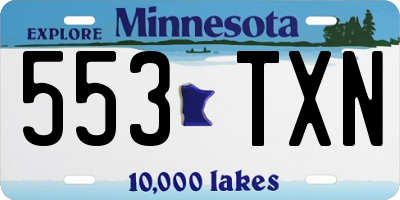 MN license plate 553TXN