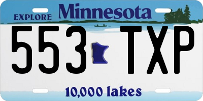 MN license plate 553TXP