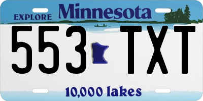 MN license plate 553TXT