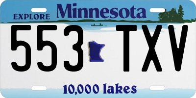 MN license plate 553TXV