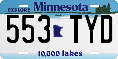MN license plate 553TYD