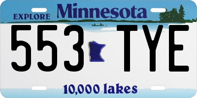 MN license plate 553TYE