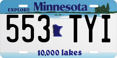 MN license plate 553TYI