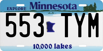 MN license plate 553TYM