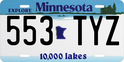 MN license plate 553TYZ
