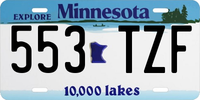 MN license plate 553TZF