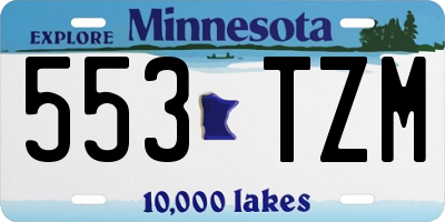 MN license plate 553TZM