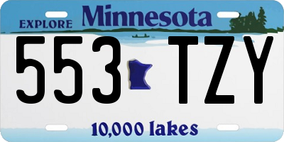 MN license plate 553TZY