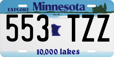 MN license plate 553TZZ
