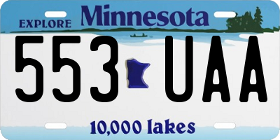 MN license plate 553UAA