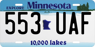 MN license plate 553UAF