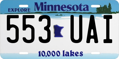 MN license plate 553UAI