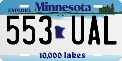 MN license plate 553UAL