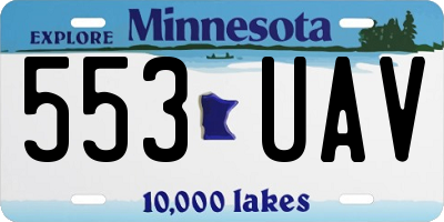 MN license plate 553UAV
