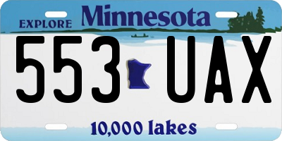 MN license plate 553UAX