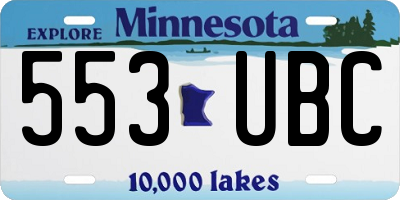 MN license plate 553UBC