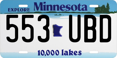 MN license plate 553UBD