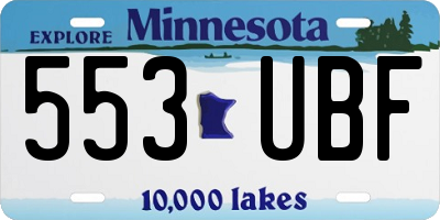 MN license plate 553UBF