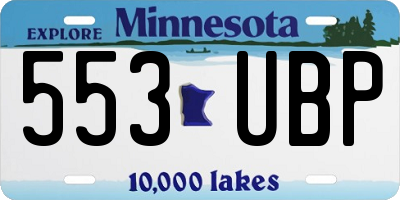 MN license plate 553UBP