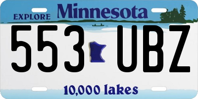MN license plate 553UBZ