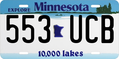 MN license plate 553UCB