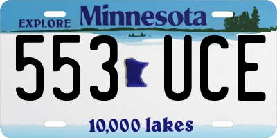MN license plate 553UCE