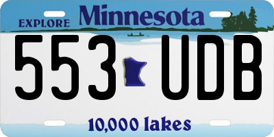 MN license plate 553UDB