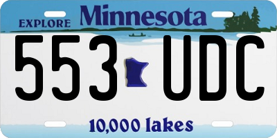 MN license plate 553UDC