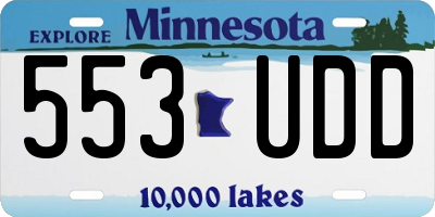 MN license plate 553UDD