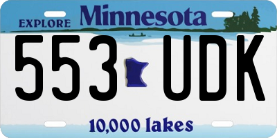 MN license plate 553UDK