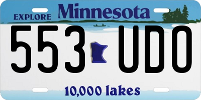 MN license plate 553UDO