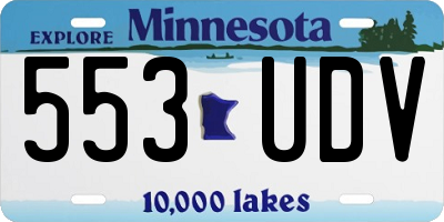 MN license plate 553UDV