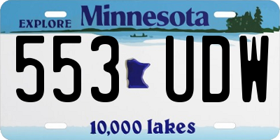 MN license plate 553UDW